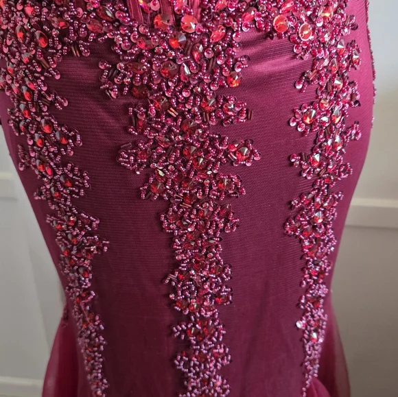 Phila Sofia Elegant RED Strapless Evening Gown Size 10 - Picture 4 of 14